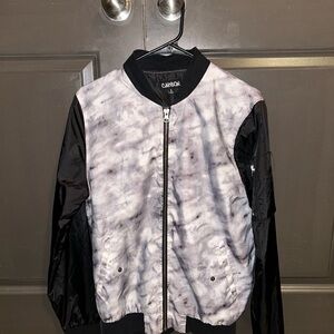 Carbon Black and Gray Zip-Up Jacket